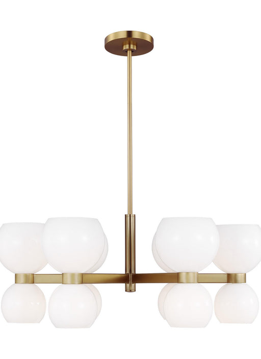 Myhouse Lighting Visual Comfort Studio - KSC10212BBSMG - 12 Light Chandelier - Londyn - Burnished Brass with Milk White Glass