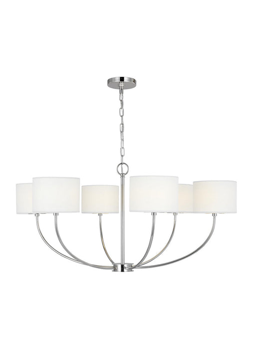 Myhouse Lighting Visual Comfort Studio - KSC1046PN - Six Light Chandelier - Sawyer - Polished Nickel