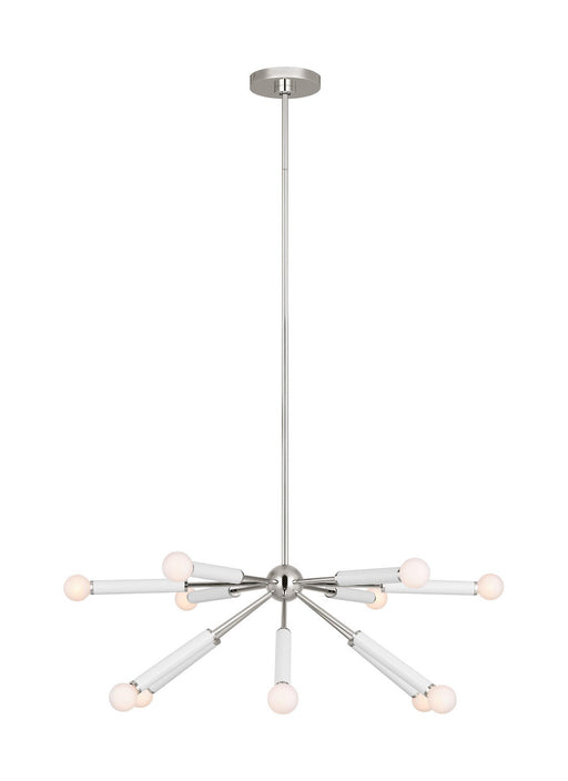 Myhouse Lighting Visual Comfort Studio - KSC10612PNGW - 12 Light Chandelier - Monroe - Polished Nickel