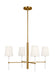 Myhouse Lighting Visual Comfort Studio - KSC1074BBSGW - Four Light Chandelier - Monroe - Burnished Brass