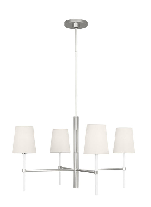 Myhouse Lighting Visual Comfort Studio - KSC1074PNGW - Four Light Chandelier - Monroe - Polished Nickel