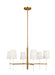 Myhouse Lighting Visual Comfort Studio - KSC1086BBSGW - Six Light Chandelier - Monroe - Burnished Brass