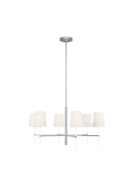 Myhouse Lighting Visual Comfort Studio - KSC1086PNGW - Six Light Chandelier - Monroe - Polished Nickel