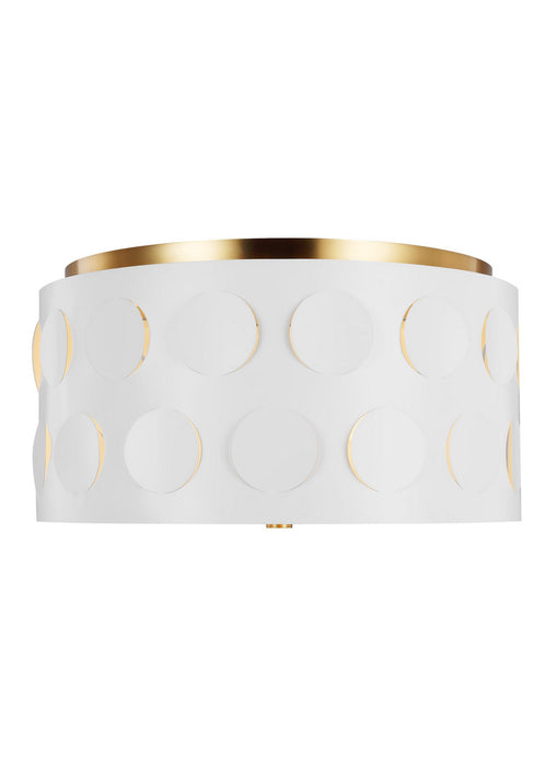 Myhouse Lighting Visual Comfort Studio - KSF1013BBS - Three Light Flush Mount - Dottie - Burnished Brass