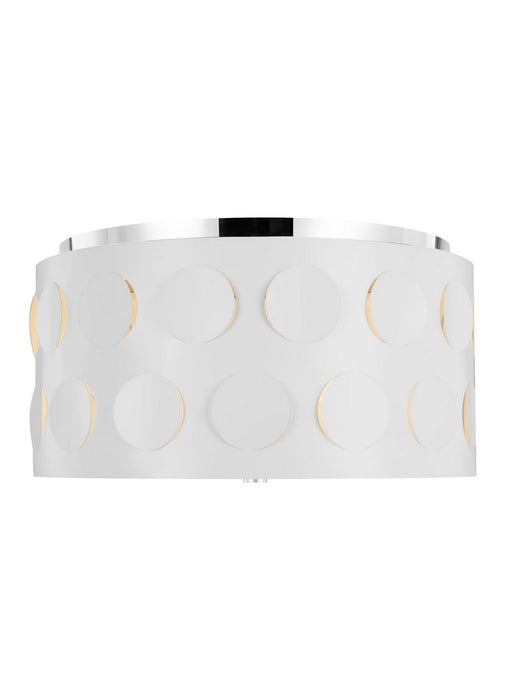 Myhouse Lighting Visual Comfort Studio - KSF1013PN - Three Light Flush Mount - Dottie - Polished Nickel