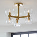 Myhouse Lighting Visual Comfort Studio - KSF1036BBSCG - Six Light Semi Flush Mount - Londyn - Burnished Brass with Clear Glass