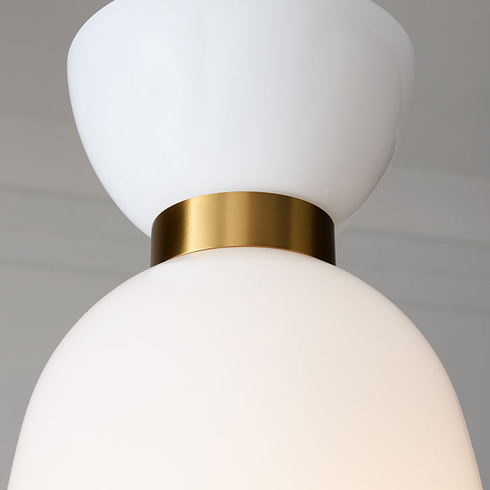 Myhouse Lighting Visual Comfort Studio - KSP1031BBSMG - One Light Pendant - Londyn - Burnished Brass with Milk White Glass