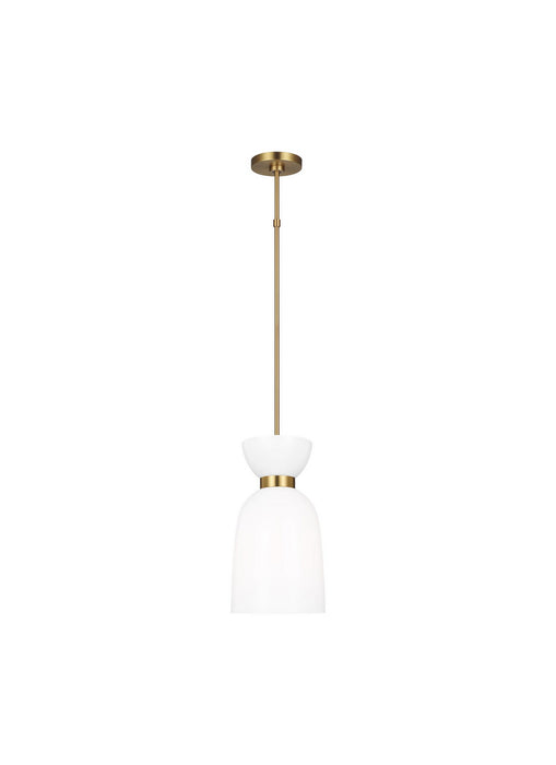 Myhouse Lighting Visual Comfort Studio - KSP1031BBSMG - One Light Pendant - Londyn - Burnished Brass with Milk White Glass