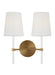 Myhouse Lighting Visual Comfort Studio - KSW1102BBSGW - Two Light Wall Sconce - Monroe - Burnished Brass