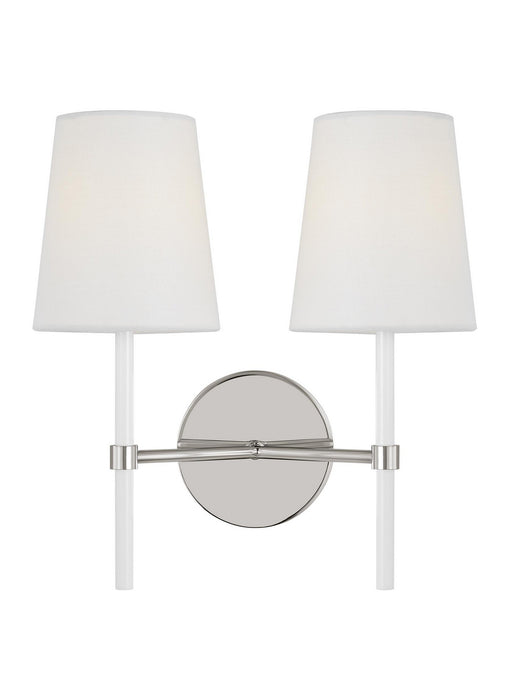 Myhouse Lighting Visual Comfort Studio - KSW1102PNGW - Two Light Wall Sconce - Monroe - Polished Nickel