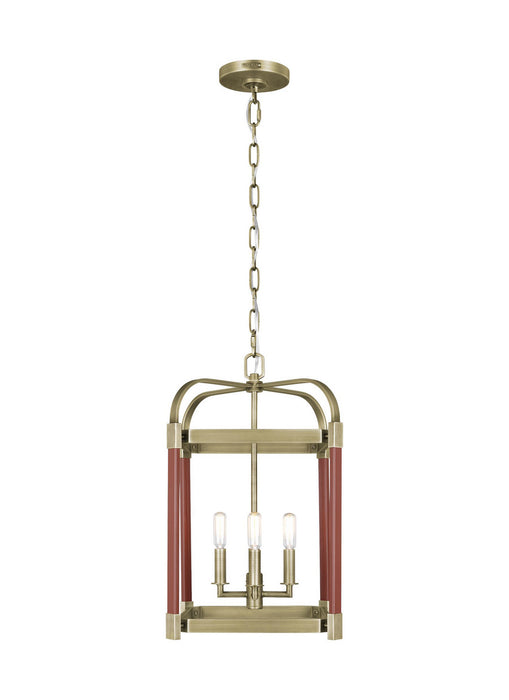 Myhouse Lighting Visual Comfort Studio - LC1134TWB - Four Light Lantern - Hadley - Time Worn Brass