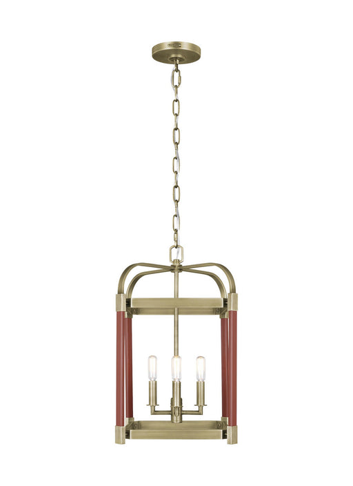 Myhouse Lighting Visual Comfort Studio - LC1134TWB - Four Light Lantern - Hadley - Time Worn Brass