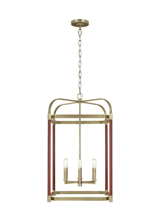 Myhouse Lighting Visual Comfort Studio - LC1156TWB - Six Light Lantern - Hadley - Time Worn Brass