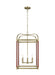 Myhouse Lighting Visual Comfort Studio - LC1156TWB - Six Light Lantern - Hadley - Time Worn Brass