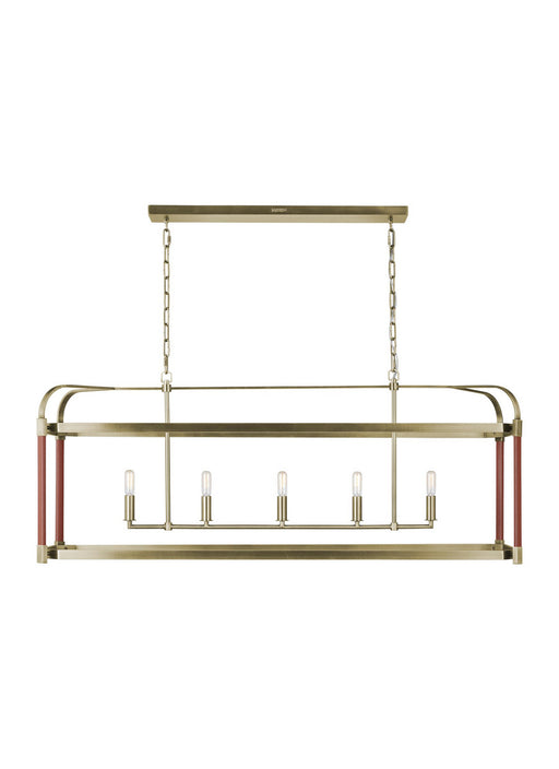 Myhouse Lighting Visual Comfort Studio - LC1165TWB - Five Light Chandelier - Hadley - Time Worn Brass