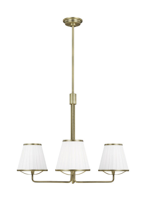 Myhouse Lighting Visual Comfort Studio - LC1173TWB - Three Light Chandelier - Esther - Time Worn Brass