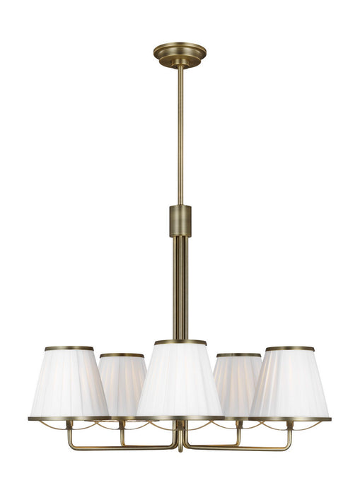 Myhouse Lighting Visual Comfort Studio - LC1185TWB - Five Light Chandelier - Esther - Time Worn Brass