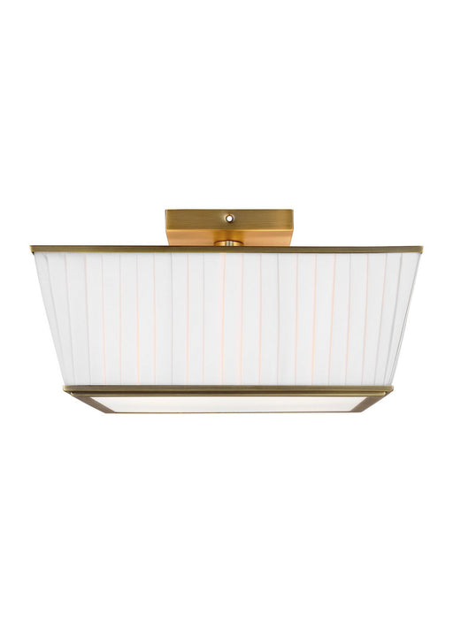 Myhouse Lighting Visual Comfort Studio - LF1044TWB - Four Light Flush Mount - Esther - Time Worn Brass