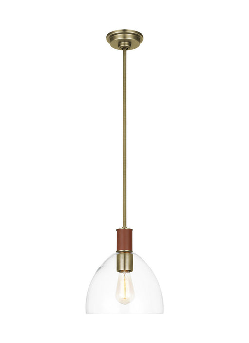 Myhouse Lighting Visual Comfort Studio - LP1041TWBCG - One Light Pendant - Hadley - Time Worn Brass