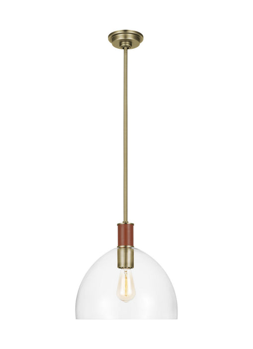 Myhouse Lighting Visual Comfort Studio - LP1051TWBCG - One Light Pendant - Hadley - Time Worn Brass