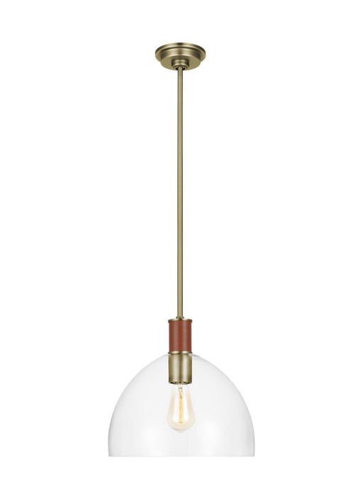 Myhouse Lighting Visual Comfort Studio - LP1051TWBCG - One Light Pendant - Hadley - Time Worn Brass
