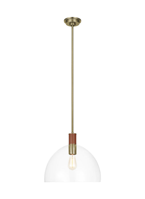 Myhouse Lighting Visual Comfort Studio - LP1061TWBCG - One Light Pendant - Hadley - Time Worn Brass