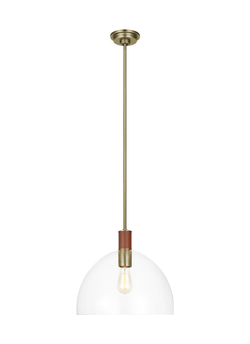 Myhouse Lighting Visual Comfort Studio - LP1061TWBCG - One Light Pendant - Hadley - Time Worn Brass