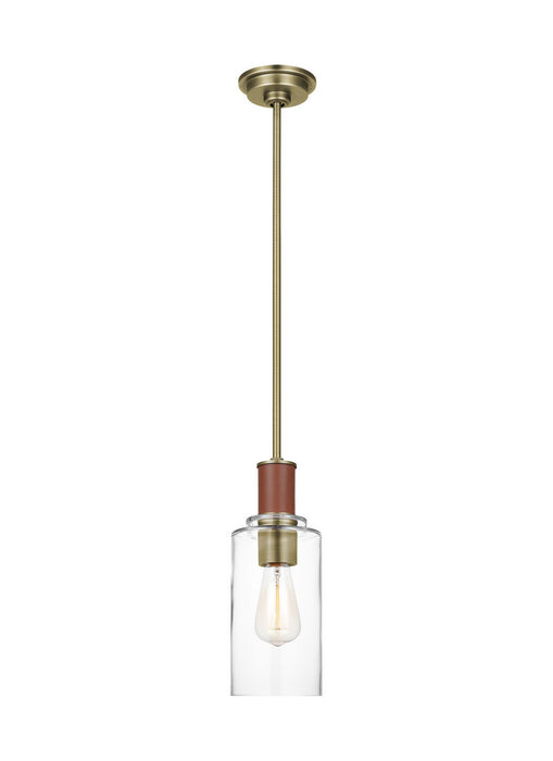 Myhouse Lighting Visual Comfort Studio - LP1071TWBCG - One Light Pendant - Hadley - Time Worn Brass