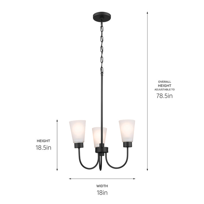 Myhouse Lighting Kichler - 52442BK - Three Light Chandelier - Erma - Black