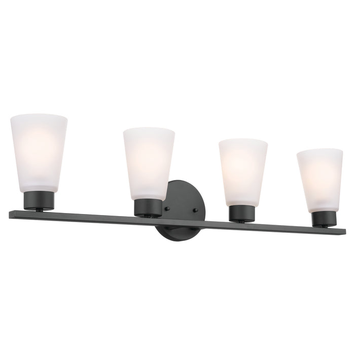 Myhouse Lighting Kichler - 55122BK - Four Light Bath - Stamos - Black