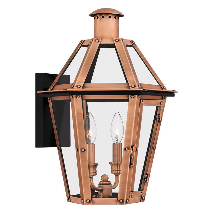 Myhouse Lighting Quoizel - BURD8413AC - Two Light Outdoor Wall Lantern - Burdett - Aged Copper