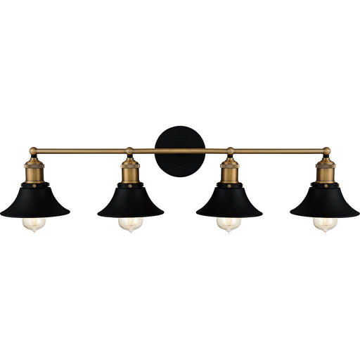 Myhouse Lighting Quoizel - TRF8633MBK - Four Light Bath - Trafalgar - Matte Black