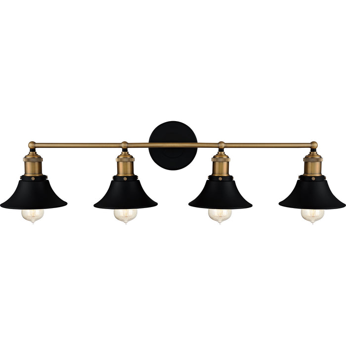 Myhouse Lighting Quoizel - TRF8633MBK - Four Light Bath - Trafalgar - Matte Black