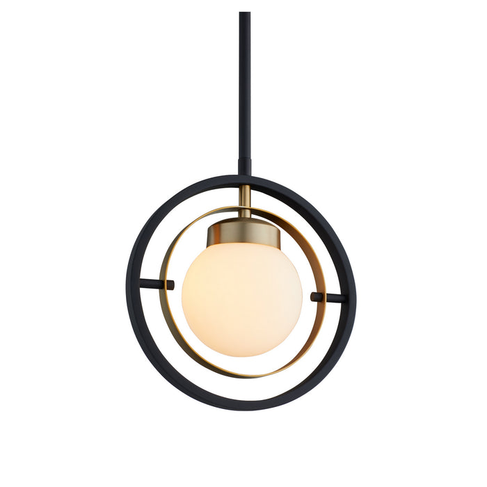 Myhouse Lighting Quorum - 306-6980 - One Light Pendant - Nimbus - Textured Black w/ Aged Brass