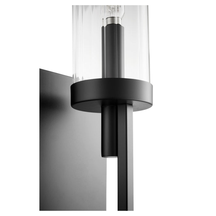 Myhouse Lighting Quorum - 501-1-69 - One Light Wall Mount - Ladin - Textured Black w/ Clear Fluted Glass