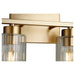 Myhouse Lighting Quorum - 501-2-280 - Two Light Vanity - Ladin - Aged Brass w/ Clear Fluted Glass