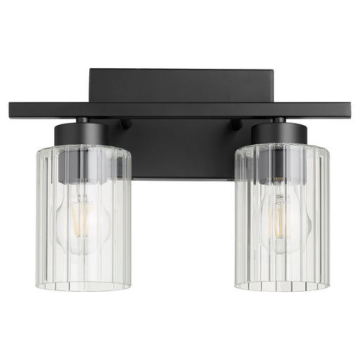 Myhouse Lighting Quorum - 501-2-69 - Two Light Vanity - Ladin - Textured Black w/ Clear Fluted Glass