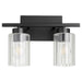 Myhouse Lighting Quorum - 501-2-69 - Two Light Vanity - Ladin - Textured Black w/ Clear Fluted Glass