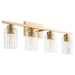 Myhouse Lighting Quorum - 501-4-280 - Four Light Vanity - Ladin - Aged Brass w/ Clear Fluted Glass