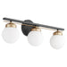 Myhouse Lighting Quorum - 506-3-6980 - Three Light Vanity - Nimbus - Textured Black w/ Aged Brass