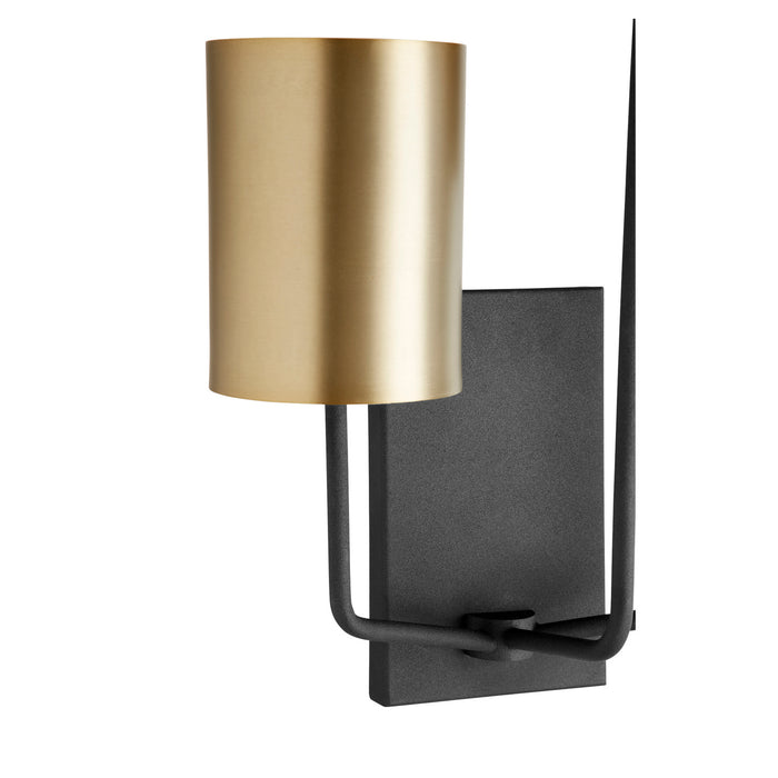 Myhouse Lighting Quorum - 557-3-6980 - Three Light Wall Mount - Harmony - Textured Black w/ Aged Brass