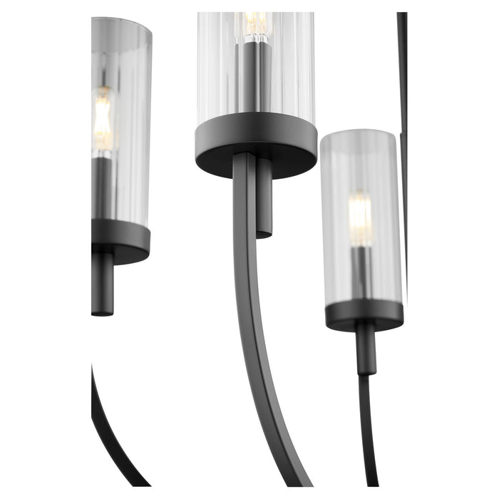 Myhouse Lighting Quorum - 601-5-69 - Five Light Chandelier - Ladin - Textured Black w/ Clear Fluted Glass