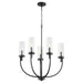 Myhouse Lighting Quorum - 601-5-69 - Five Light Chandelier - Ladin - Textured Black w/ Clear Fluted Glass