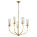 Myhouse Lighting Quorum - 601-5-80 - Five Light Chandelier - Ladin - Aged Brass w/ Smoke Fluted Glass