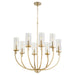 Myhouse Lighting Quorum - 601-8-80 - Eight Light Chandelier - Ladin - Aged Brass w/ Smoke Fluted Glass