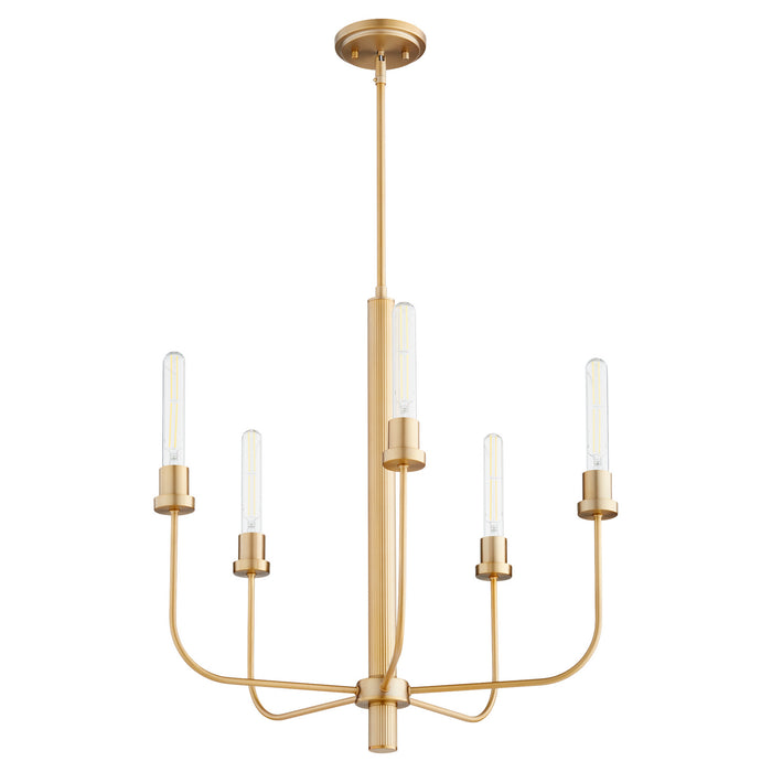 Myhouse Lighting Quorum - 612-5-80 - Five Light Chandelier - Sheridan - Aged Brass