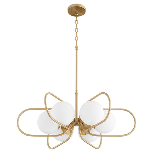 Myhouse Lighting Quorum - 6137-6-80 - Six Light Chandelier - Belmont - Aged Brass