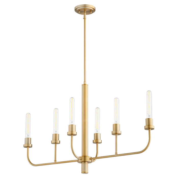 Myhouse Lighting Quorum - 622-6-80 - Six Light Chandelier - Sheridan - Aged Brass