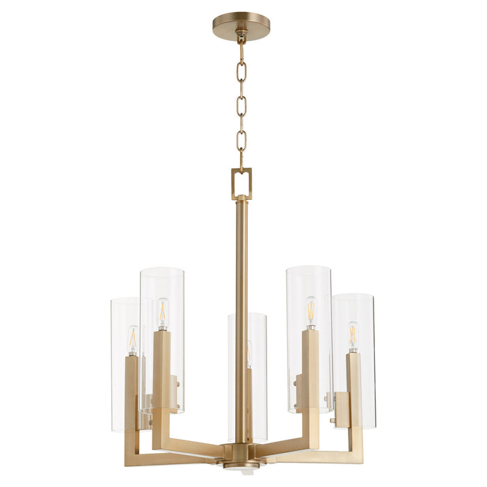 Myhouse Lighting Quorum - 6277-5-80 - Five Light Chandelier - Harbin - Aged Brass