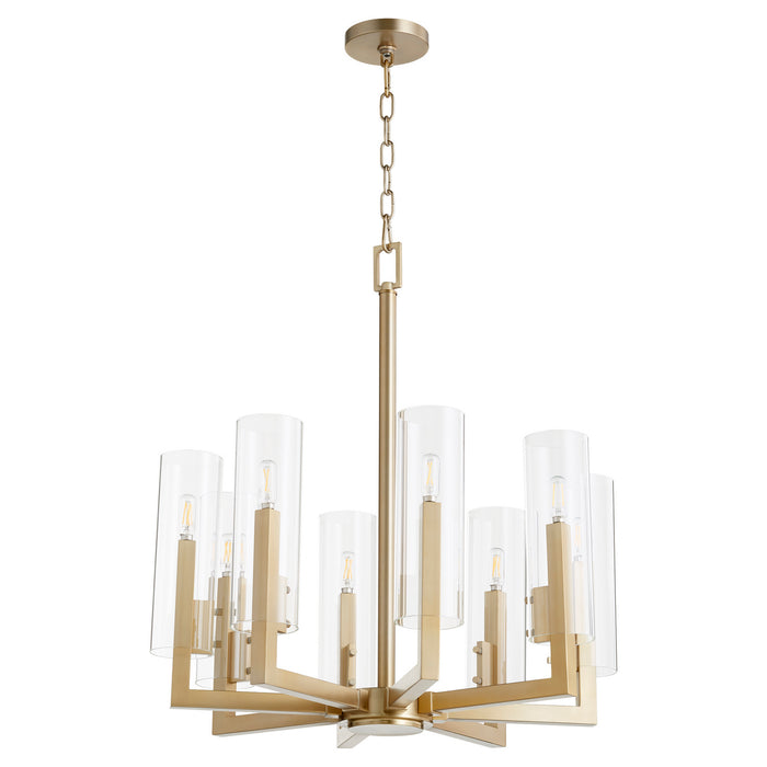 Myhouse Lighting Quorum - 6277-8-80 - Eight Light Chandelier - Harbin - Aged Brass